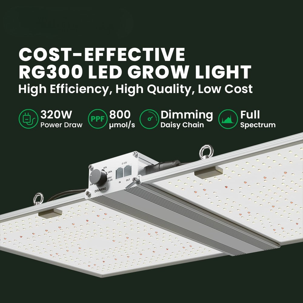 RG Series Full Spectrum LED Grow Light (320W / 480W) for 3×3 & 4×4 Grow Tents