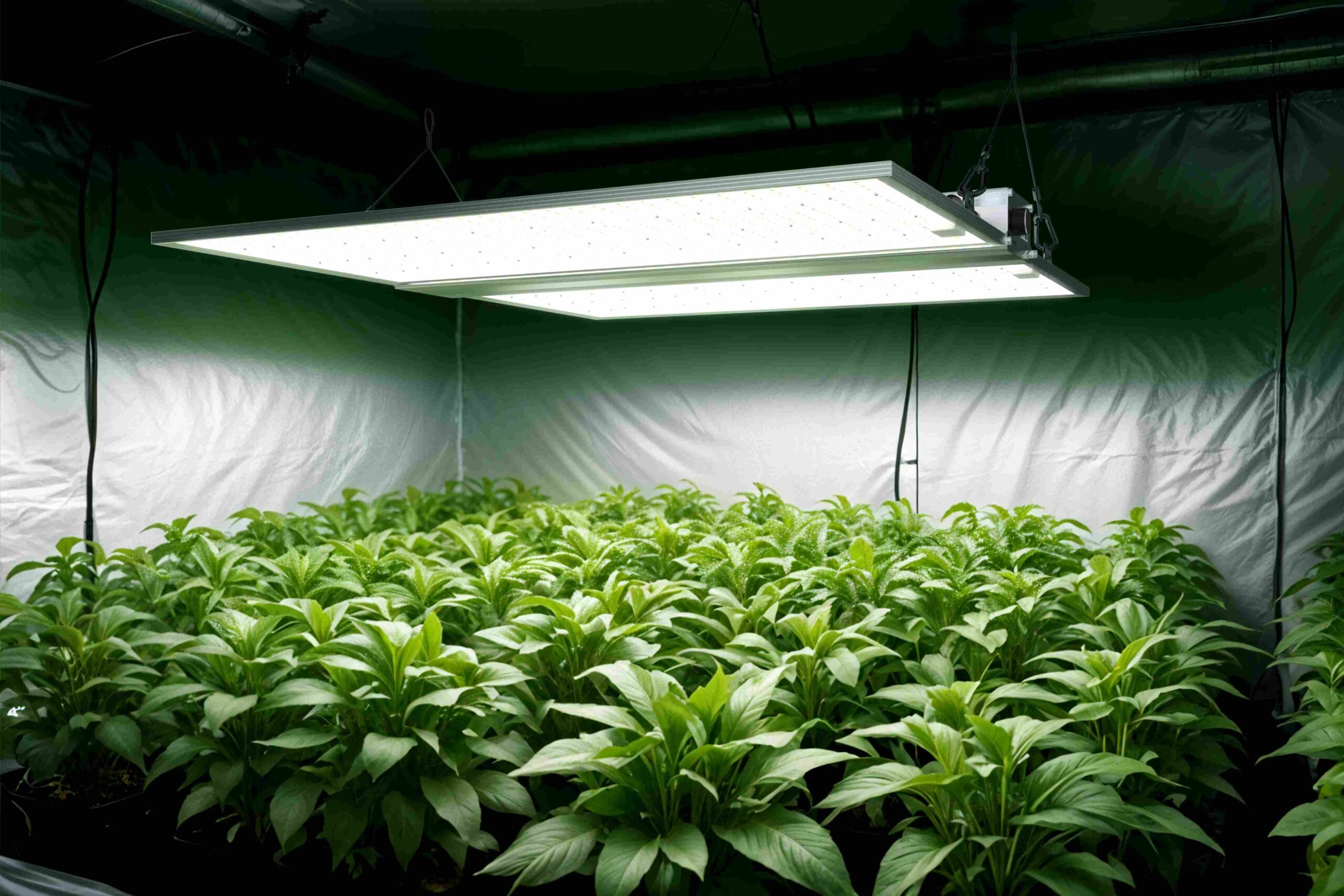 Nanolux LED grow light in a home cultivation setup