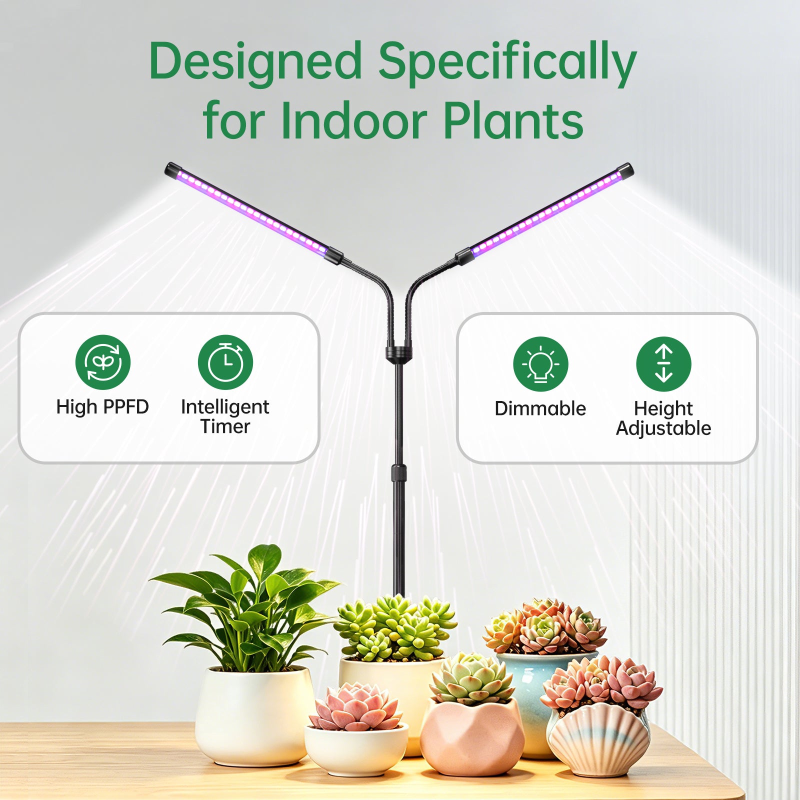 Nanolux Desktop Full Spectrum LED Grow Light 2-Head - image 3