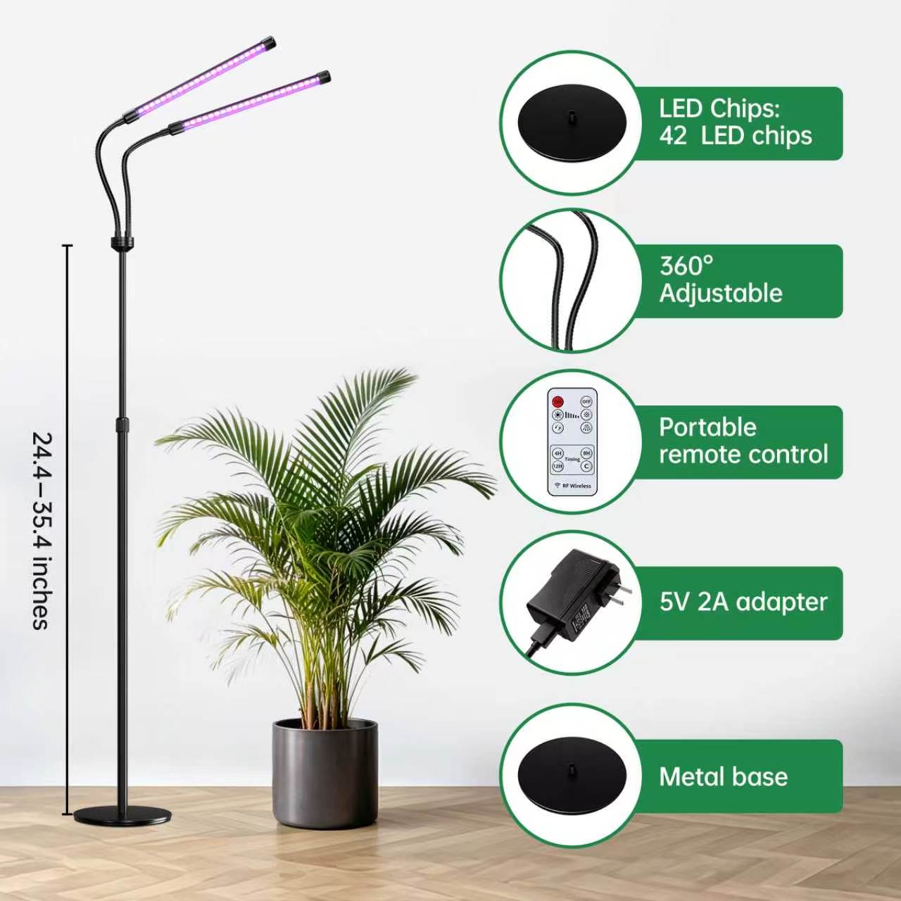 Nanolux Desktop Full Spectrum LED Grow Light 2-Head - image 7