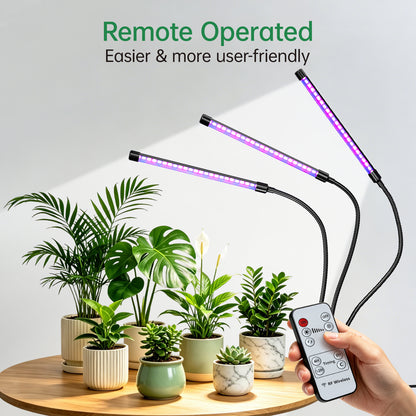 Nanolux 3-head LED grow light with remote control for indoor plants