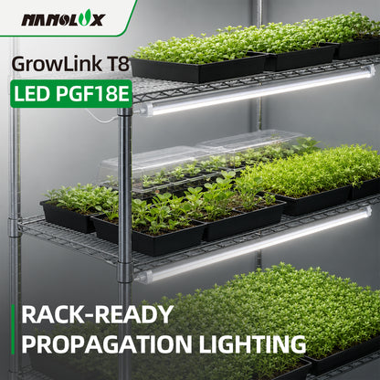 Nanolux GrowLink T8 LED PGF18E rack-ready propagation lighting product image