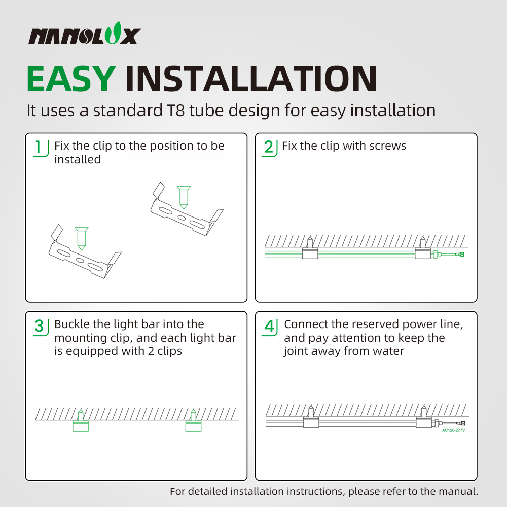 Nanolux GrowLink T8 LED PGF18E easy installation product image